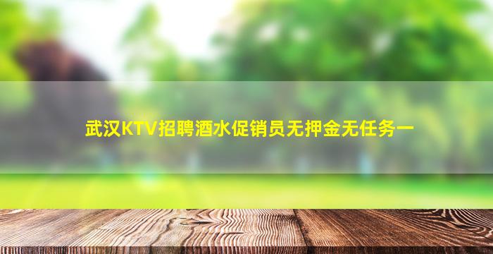 武汉KTV招聘酒水促销员无押金无任务一